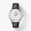TISSOT TRADITION LADY QUARTZ ΓΥΝΑΙΚΕΙΟ 33mm 3bar ΑΤΣΑΛΙ ΛΟΥΡΙ ΔΕΡΜΑ