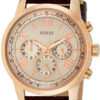 GUESS QUARTZ CHRONO ΑΝΔΡΙΚΟ 45mm 5bar ROSE GOLD ΛΟΥΡΙ ΔΕΡΜΑ
